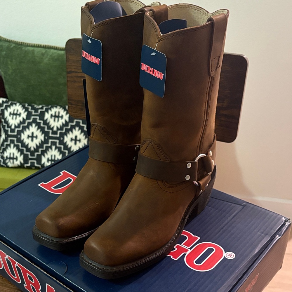 Durango Brown Leather Harness Boots